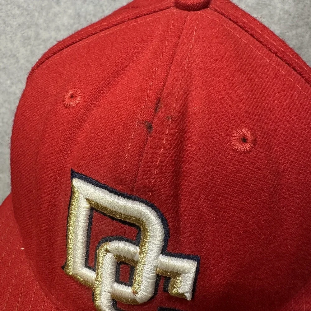 Washington Nationals Hat Cap Fitted Mens 7 Red MLB Baseball New Era‎ DC Logo